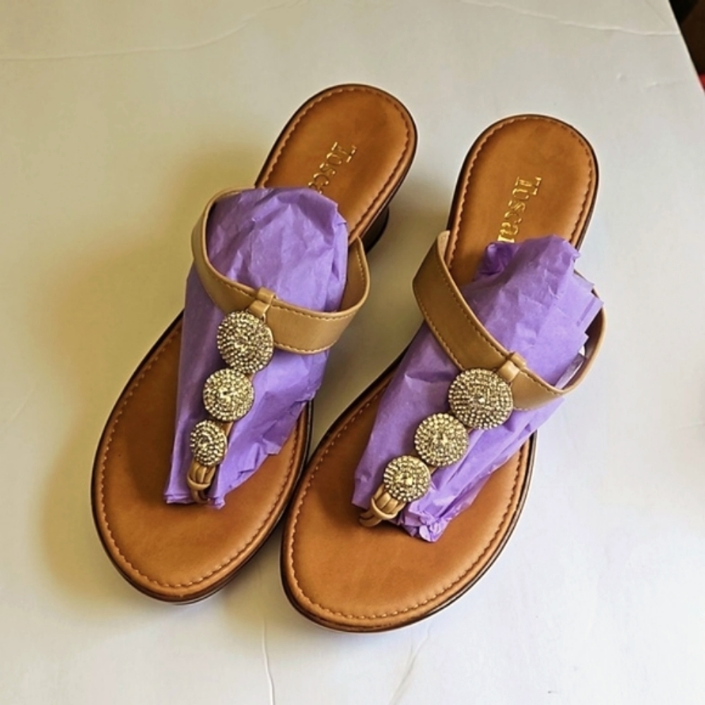 Toscanella wedge sandals size 9.5 sparkle bling